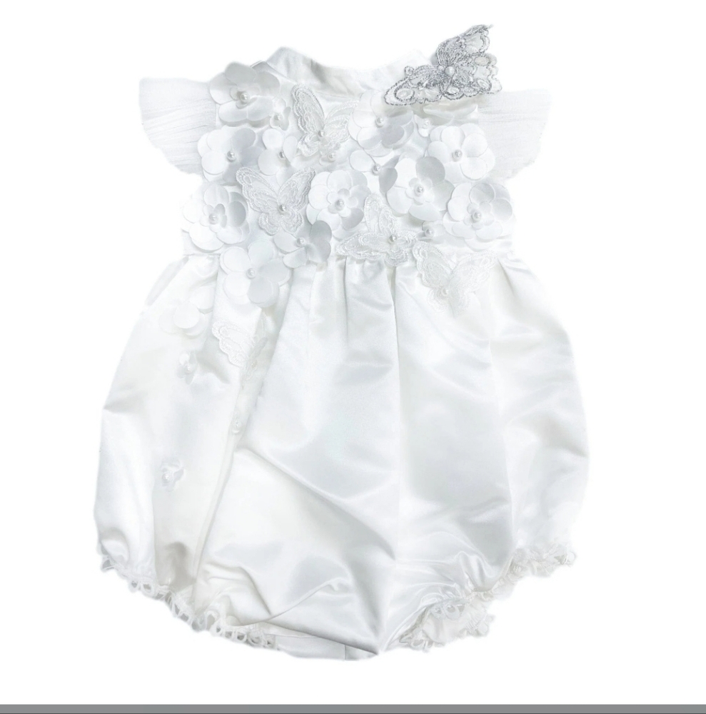 Elegant White Baby Romper
